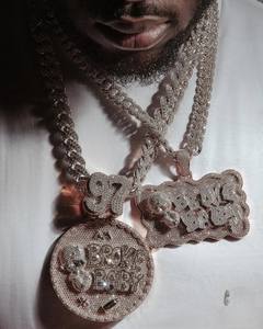 Custom Moissanite VVS Diamond Pendant with 925 Chain GIA Certified Rapper Name Logo <b>Letter</b> <b>Necklace</b> Pendant for Men White Color - Product Image 3