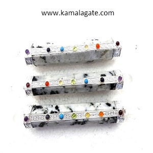 Baguette de guérison à sept chakras en sélénite orange Cristal d'agate semi-précieux naturel pour le bien-être spirituel et physique - Product Image 3