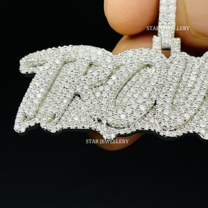 จี้เพชรแล็บโกรว์ทรงเหลี่ยมเจียระไนแบบบริลเลียนท์ STAR JEWELLERY ทอง 10K ชุบทองคำขาว ดีไซน์คริสเตียน สำหรับทุกเพศ สไตล์ฮิปฮอป เหมาะสำหรับใส่ทุกวัน - Product Image 3