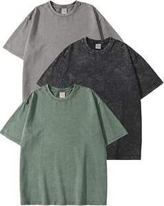 Camisetas de lavado ácido para hombre de algodón 100%, diseño personalizable transpirable y cómodo de Pakistán para adultos y niños a la venta - Product Image 4