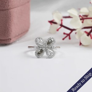 6*9mm forma Floral única Oliva pera corte Halo laboratorio cultivado diamante anillo joyería fina personalizar anillo de diamante oro sólido para ella - Product Image 2