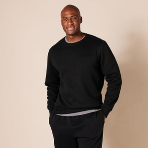 Comfortable for <b>Men's</b> Loose Fit Solid Colour Round Neck <b>Sweatshirt</b> With Long Sleeves Custom Factory Print Fabric Pullovers - Product Image 3