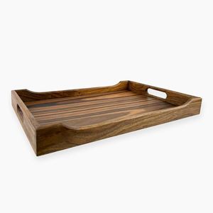 Bandeja de Madera Rectangular Clásica para Servir Alimentos, Bandeja de Madera Maciza Rústica para Decoración del Hogar Estilo Granja - Product Image 2