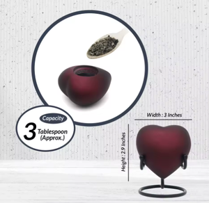 โกศเผาศพดีไซน์รูปหัวใจไวน์หรูหราสำหรับการรำลึกถึงความรักของขี้เถ้า - Product Image 4