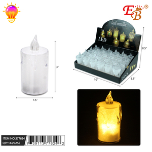 3D LED senza fiamma pilastro candela per la casa & decorazione di nozze chiaro 144/6(24)/CS natale e Halloween uso materiale cera - Product Image 1