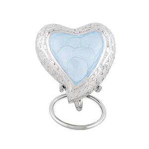 Urnas de cremación pequeñas con banda Floral turquesa con soporte, suministros funerarios, cenizas de niños y mascotas, urna de Metal de recuerdo, precio barato - Product Image 5