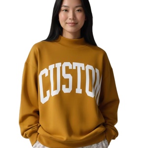 Sudadera de cuello alto de forro polar extragrande de manga larga para mujer, personalizada, de poliéster/algodón, antiarrugas, transpirable y de secado rápido. - Product Image 1