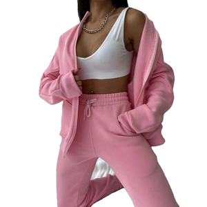 Conjunto de Sudadera con Capucha y Pantalones Deportivos Personalizados de Invierno 2026, Estilo Urbano, Cierre de Cremallera, Talla Grande, para Hombre y Mujer, con Forro Polar - Product Image 2