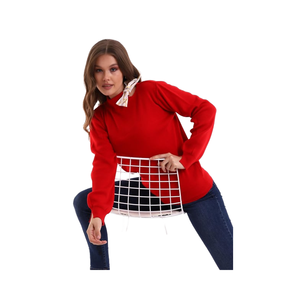 Fabricant de vêtements pour femmes à manches longues écharpe col tricots pull automne hiver nouveau Style tricots opportunité de gros - Product Image 1