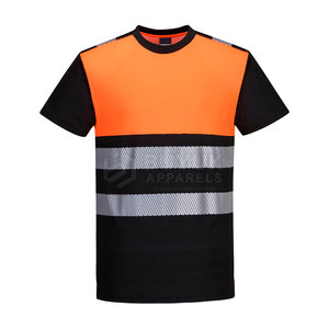 เสื้อเชิ้ตนิรภัยสะท้อนแสงแขนสั้น ระบายอากาศได้ดี ผลิตจากโพลีเอสเตอร์ 100% แห้งเร็ว ป้องกันไฟไหม้ สำหรับควบคุมการจราจร - Product Image 2