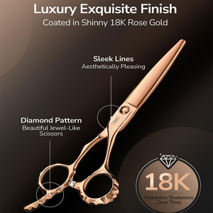 Tijeras de peluquero de corte de pelo profesional de acero inoxidable con cuchillas afiladas de afeitar de tornillo ajustable calidad duradera precio competitivo - Product Image 4