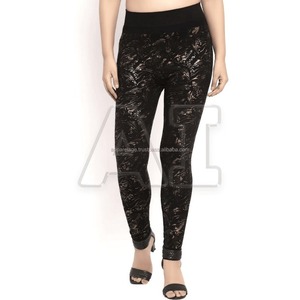 Pantalon de Fitness de gymnastique taille haute pour femmes Leggings de Yoga plats en dentelle sans couture pour le contrôle du ventre Leggings serrés de hanche de couleur unie - Product Image 1