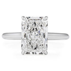 Radiant Cut Lab Diamond Solitaire Cathedral <b>Ring</b> 3.51 Carat Elegant Diamond <b>Rings</b> Collection - Product Image 1