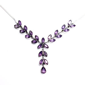 Collier en cristal d'améthyste de 21,2 grammes, élégant et luxueux - Product Image 1