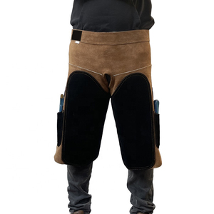 Tablier de maréchal-ferrant personnalisable 100% Chaps en cuir de vachette véritable pour hommes pour l'équitation Logo personnalisé - Product Image 1