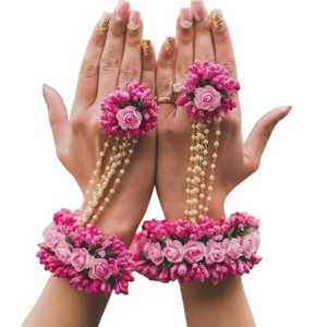 Conjunto de Brazaletes Gajra Brillantes para Novia, Estilo Punjabi, Joyería Artesanal de Plástico de la Mejor Calidad, Conjunto de Gajra para Damas - Product Image 1