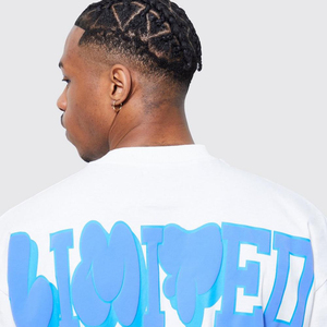 เสื้อยืดโอเวอร์ไซส์ผ้าฝ้าย100% พิมพ์ลายพัฟ3D เปล่าสำหรับผู้ชายเสื้อโอเวอร์ไซส์ผ้าฝ้ายออกแบบได้ตามต้องการพร้อมโลโก้ - Product Image 2