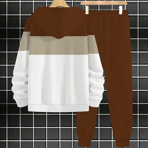 Ensemble de sweat-shirt à capuche respirant pour homme, tenue en deux pièces tricotée, fournisseur OEM, survêtement personnalisé, vêtements de sport pour jogging - Product Image 2