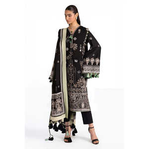 Ensemble de costume en tissu brodé pour femmes, 3 pièces, avec dupatta en mousseline brodée PM-62005 - Product Image 4