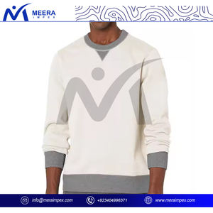 Sweat-shirt polaire chaud pour hommes classiques élégant motif solide brodé tricoté couture durable pour l'hiver superposition en plein air - Product Image 2