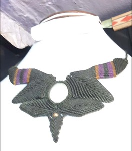 Delicado collar de gemas de forma ovalada de labradorita de 15 mm de tamaño ajustable collar de macramé de cuerda de hilo de Color blanco bohemio - Product Image 2
