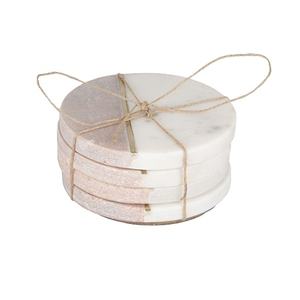 Ensemble exclusif de tampons de table et sous-verres réutilisables résistants à la chaleur Tapis décoratifs organiques pour la maison en marbre de pierre naturelle - Product Image 6