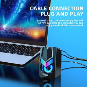 Jertech S3 nhỏ USB âm thanh hộp bên Thiết bị DJ xe Backlit loa phụ kiện Bộ khuếch đại RGB Có Dây Mini chơi game Loa - Product Image 4