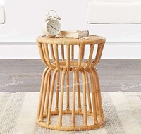 Tabouret d'extérieur unique en rotin et bambou naturel, personnalisable, mobilier de maison portable et léger pour salon et appartement