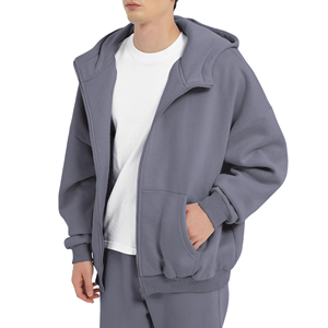 Sweat à capuche zippé à manches longues pour hommes Sweat-shirt décontracté de fitness grande taille à capuche d'hiver pour hommes meilleur prix - Product Image 3