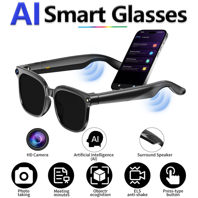 AI Smart Glasses Real Time Multi-Lang Translator Image Recognition AI Translation Glasses Wireless AR Glasses