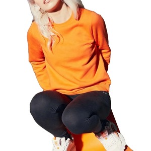 Sudadera naranja de moda de alta calidad para mujer, cuello redondo cepillado con forro, peso ligero, ropa de invierno de talla grande - Product Image 5