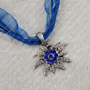 Vintage Style Oktoberfest Edelweiss <b>Necklace</b> Bavarian Dirndle <b>Costume</b> with Rhinestone TT-702 Dirndl Hooks Fine Pendant <b>Necklaces</b> - Product Image 4