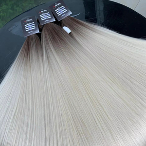 Chaude En Gros Blanc Ombre Couleur En Vrac Vierge Super Double Dessiné Ondulés Raides Vietnamien Cheveux Bruts Brun Cendré Gris Couleur Foncé - Product Image 1