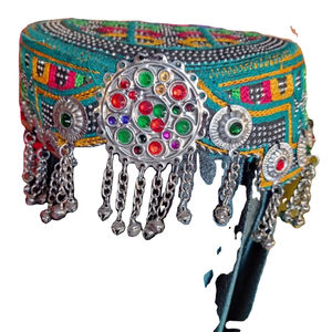 Pasador de Pelo Afgano Hecho a Mano, Vintage, Tradicional, Étnico Pashtun, con Bordado de Flores - Product Image 1