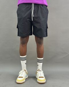 Shorts d'été décontractés pour hommes en toile 100 % coton, motif uni, cordon de serrage, taille élastique, respirant, séchage rapide, imperméable - Product Image 5