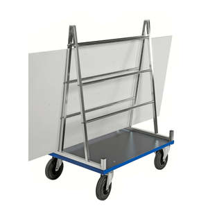 KM08400B Electro-Galvanized Panel <b>Trolley</b> with 4 PU Wheels Industrial Hand <b>Trolley</b> Frame <b>Platform</b> Structure OEM Customizable - Product Image 1