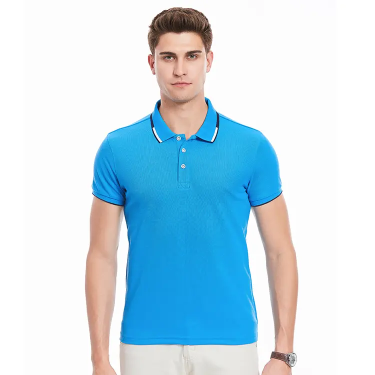 100% cotton men's golf polo shirts Polo shirt unisex short sleeve custom The embroidery logo