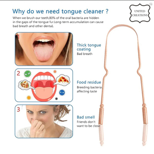 Grattoir de langue en acier inoxydable avec poignée pratique, personnalisable, OEM, nettoyeur de langue en cuivre - Product Image 2