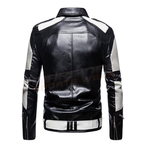 2025 personnalisé de haute qualité hommes véritable peau de mouton et peau de vache vestes en cuir de motards veste d'hiver en cuir pur - Product Image 3