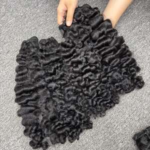 Vente en gros de cheveux humains bruts bouclés birmans dans la trame de sources de la plus haute qualité - Product Image 2