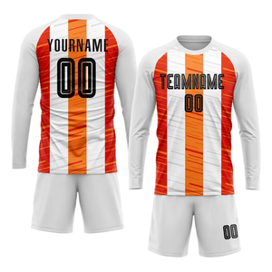 Uniforme de football personnalisé blanc noir orange sublimation tendance meilleure qualité maillot de football américain prix de gros - Product Image 4