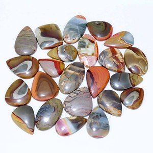 Belle pierre précieuse en vrac de jaspe polychrome naturel en gros mélange de forme et de taille Cabochon pierre précieuse en vrac pour la fabrication de bijoux - Product Image 1