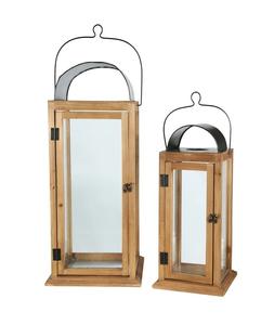 Low Price Selling Best Demanding <b>Square</b> <b>Box</b> Shape <b>Wooden</b> Iron Handle Lantern <b>Wooden</b> Lantern Home Lighting Candle Use Fancy Piece - Product Image 1