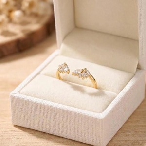 Cautivadora Alianza de Boda Curva Abierta con Diamante Cultivado en Laboratorio de Corte Marquesa de 0.25 Ct E-F VS, Diamante Cultivado en Laboratorio, Oro Sólido de 14K, Regalo Diario - Product Image 3