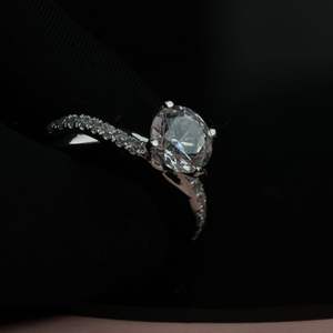 Anillo de diamante cultivado en laboratorio Premium 2.00Ct corte redondo VS1 IGI SGL certificado Oro rosa oro plata compromiso boda joyería proveedor - Product Image 5