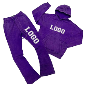 Sweat à capuche en molleton de coton et pantalon de survêtement Ensemble de jogging ample Baggy Survêtement avec lavage à l'acide pour les États-Unis - Product Image 5