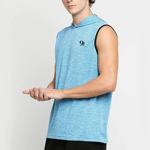 Sweat à capuche de gym sans manches en coton pour hommes/vêtements d'hiver jogging OEM échantillon gratuit sweats à capuche sans manches en coton pour hommes à vendre - Product Image 4