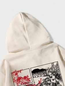 Jersey de invierno con logotipo personalizado para hombre, Sudadera con capucha de lana, nuevo diseño, serigrafía, hombros caídos, de gran tamaño con cuello con capucha - Product Image 4