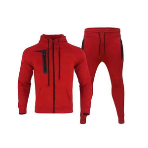 Venta al por mayor hombres Jogging Chándal Uniformes de fútbol hombres Pantalones de correr Algodón Terry Zip up Sudadera con capucha Conjuntos de dos piezas - Product Image 2