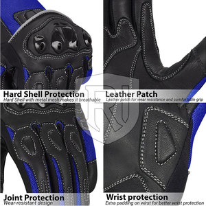 Venta al por mayor de guantes de moto de cuero transpirable de alta calidad mejor material hecho para ropa de carreras - Product Image 4